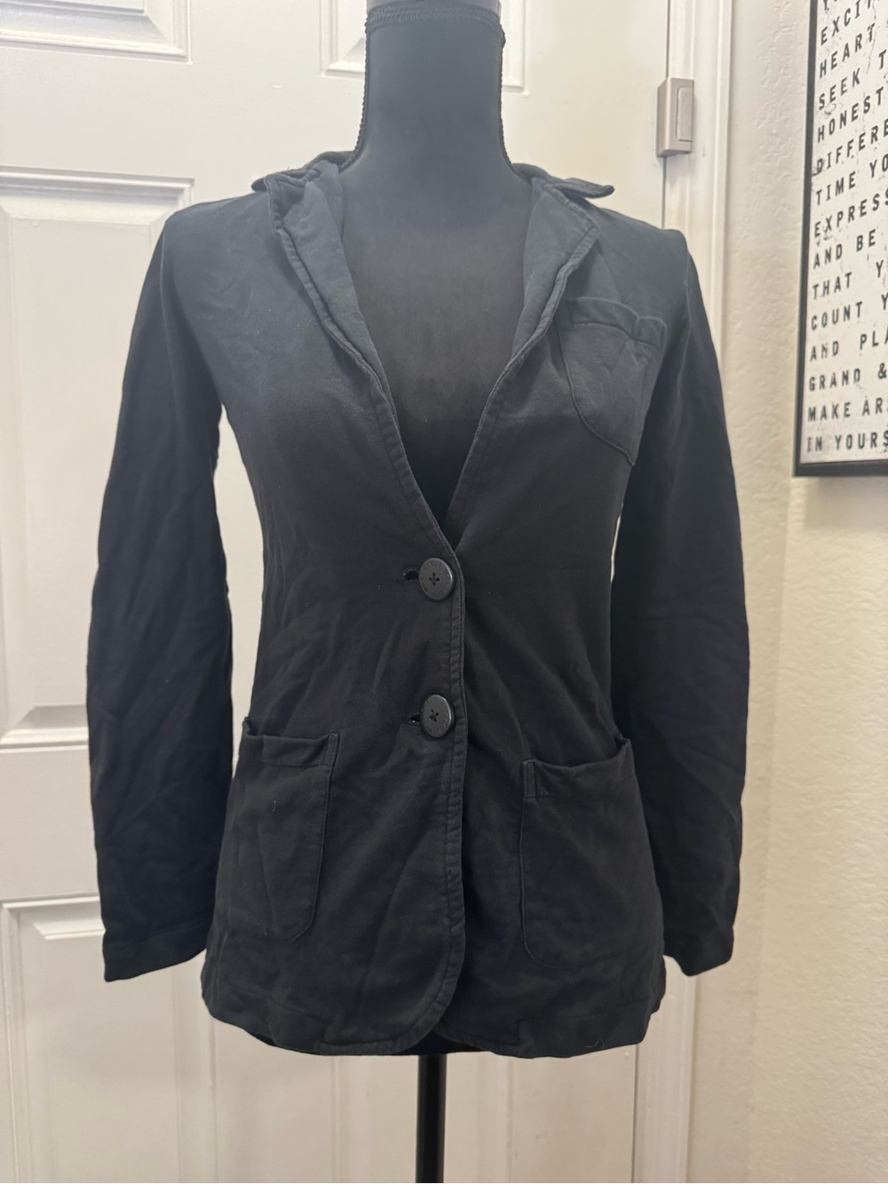 Miley Cyrus & Max Azria Black Button-Front Blazer Jacket